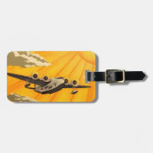 Volledig uniek bagagelabel van het kunstdecovlak (Voorkant horizontaal)