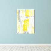 'Volledig unieke' grijze en gele Abstracte kunst Canvas Afdruk (Insitu (Houten vloer))