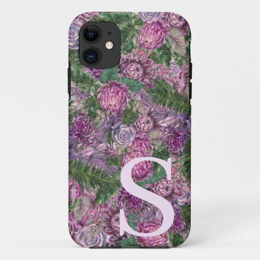 Volledig van Bloem die met Monogram wordt geperson Case-Mate iPhone Case (Achterkant)