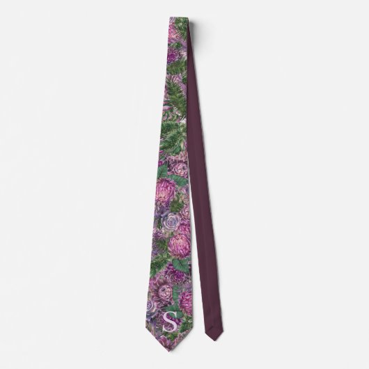 Volledig van Bloem die met Monogram wordt geperson Stropdas (Voorkant)