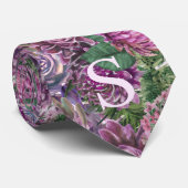 Volledig van Bloem die met Monogram wordt geperson Stropdas (Opgerold)