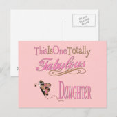 Volledig verbluffende dochter met roze vlinder briefkaart (Voorkant / Achterkant)