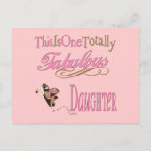Volledig verbluffende dochter met roze vlinder briefkaart (Voorkant)