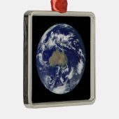 Volledig verlichte aarde gecentreerd op Australië Metalen Ornament (Rechts)