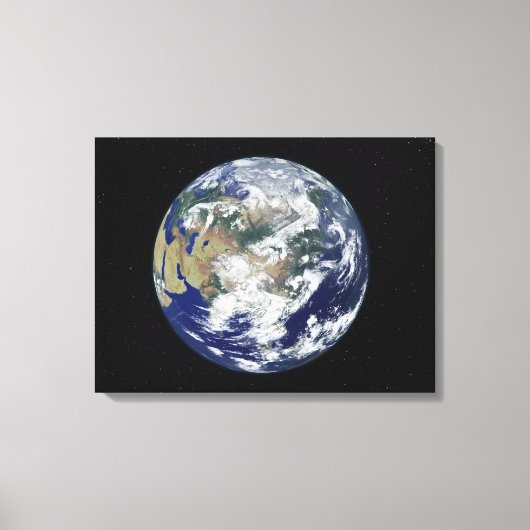Volledig verlichte aarde in Azië Canvas Afdruk (Voorkant)