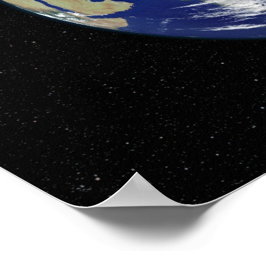 Volledig verlichte aarde in Azië Poster (Hoek)