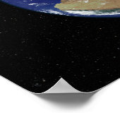 Volledig verlichte aarde in het centrum van Europa Poster (Hoek)