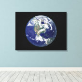 Volledig verlichte aarde in het centrum van Noord- Canvas Afdruk (Insitu (Houten vloer))