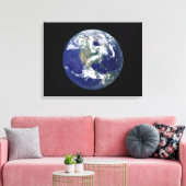 Volledig verlichte aarde in het centrum van Noord- Canvas Afdruk (Insitu (Woonkamer))