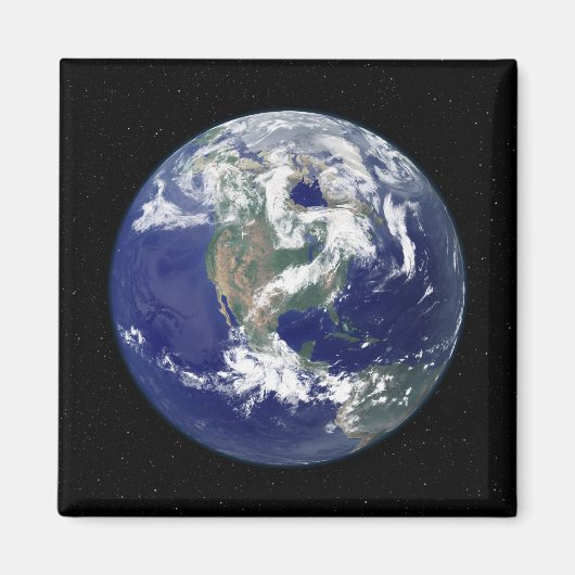 Volledig verlichte aarde in het centrum van Noord- Magneet (Voorkant)