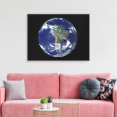 Volledig verlichte aarde in Zuid-Amerika Canvas Afdruk (Insitu (Woonkamer))