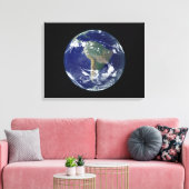 Volledig verlichte aarde in Zuid-Amerika Canvas Afdruk (Insitu (Woonkamer))