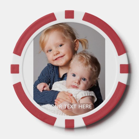 Volledig Verticaal Foto Script Aangepaste Tekst Poker Chips (Voorkant)