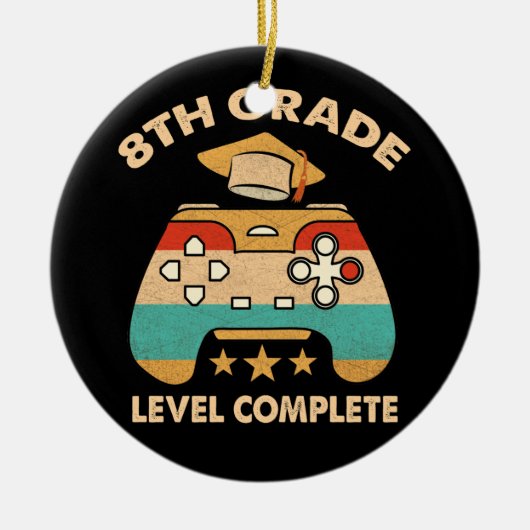 Volledig videogames op 8e niveau keramisch ornament (Voorkant)