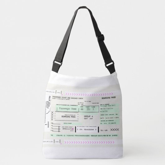 Volledig  vliegticket instapkaart crossbody tas (Voorkant)