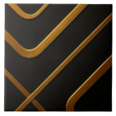 Volledig vloeibaar goud zwart monochroom architect tegeltje (Voorkant)
