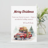 Volledig Vrachtwagen Kerst Kaart (Staand voorkant)