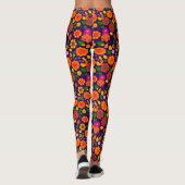 Volledig Wilde geïnspireerde bloemen van 1970 Leggings (Achterkant)