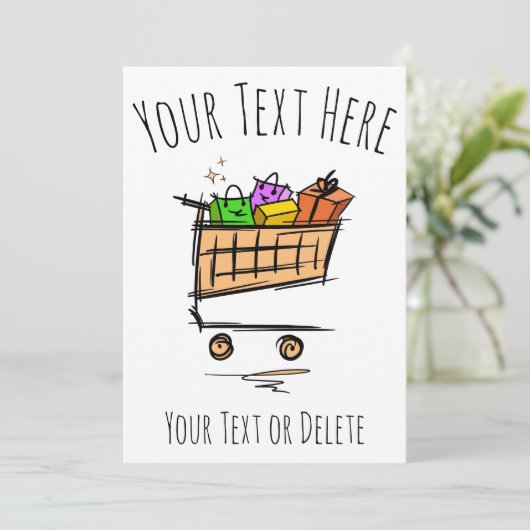 Volledig winkelwagentje/trolley/Winterverkoop. Bev Kaart (Staand voorkant)