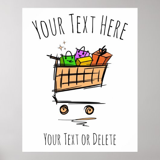 Volledig winkelwagentje/trolley/Winterverkoop. Bev Poster (Voorkant)