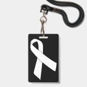 Volledig  witte lintkaart badge (Achterkant met koord)