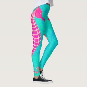 Volledig zeepaardje op Aquamarine - Leggings