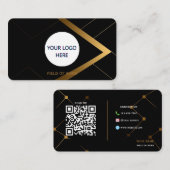 Volledig  zwart en goud visitekaartje (Voorkant / Achterkant)