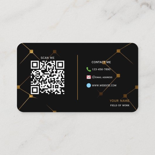 Volledig zwart en goud visitekaartje (Achterkant)