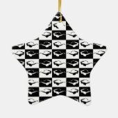 Volledig zwart en wit 80's keramisch ornament (Achterkant)