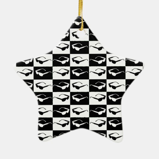 Volledig zwart en wit 80's keramisch ornament (Achterkant)