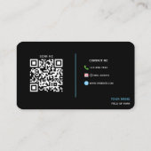 Volledig zwarte en blauwe bliksem visitekaartje (Achterkant)