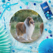 volledige 5 ruwe collie.png papieren bordje (Feest)