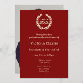 Volledige aangepaste foto Maroon krans Graduation  Kaart (Voorkant / Achterkant)