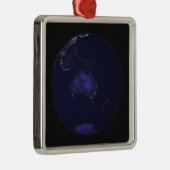 Volledige Aarde bij nacht met stadslichten 2 Metalen Ornament (Rechts)