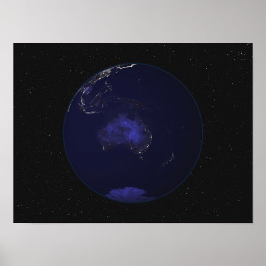 Volledige Aarde bij nacht met stadslichten 2 Poster (Voorkant)