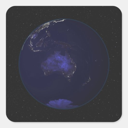 Volledige Aarde bij nacht met stadslichten 2 Vierkante Sticker (Voorkant)