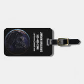 Volledige Aarde die de lichten van de stad van Azi Bagagelabel (Voorkant horizontaal)