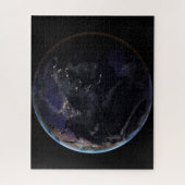 Volledige Aarde die de lichten van de stad van Azi Legpuzzel (Verticaal)