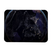 Volledige Aarde die de lichten van de stad van Azi Magneet (Horizontaal)