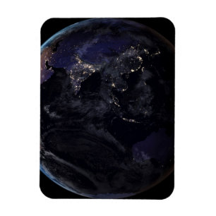 Volledige Aarde die de lichten van de stad van Azi Magneet