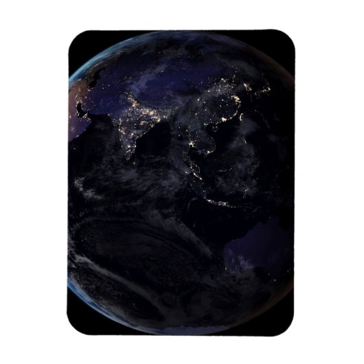 Volledige Aarde die de lichten van de stad van Azi Magneet (Verticaal)