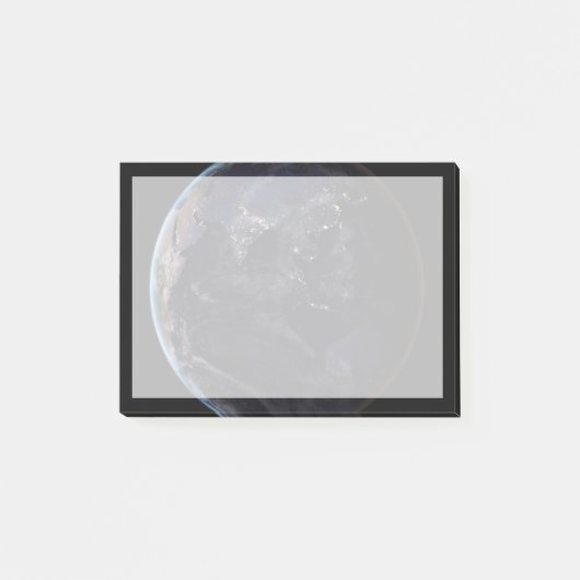 Volledige Aarde die de lichten van de stad van Azi Post-it® Notes (Voorkant)