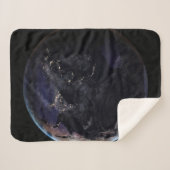 Volledige Aarde die de lichten van de stad van Azi Sherpa Deken (Voorkant (horizontaal))