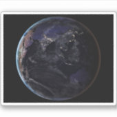 Volledige Aarde die de lichten van de stad van Azi Sticker (Voorkant)