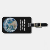 Volledige Aarde die Noord-Amerika en Mexico toont. Bagagelabel (Voorkant horizontaal)