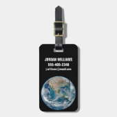 Volledige Aarde die Noord-Amerika en Mexico toont. Bagagelabel (Voorkant verticaal)