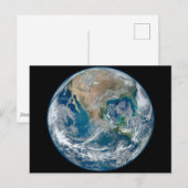 Volledige Aarde die Noord-Amerika en Mexico toont. Briefkaart (Voorkant / Achterkant)