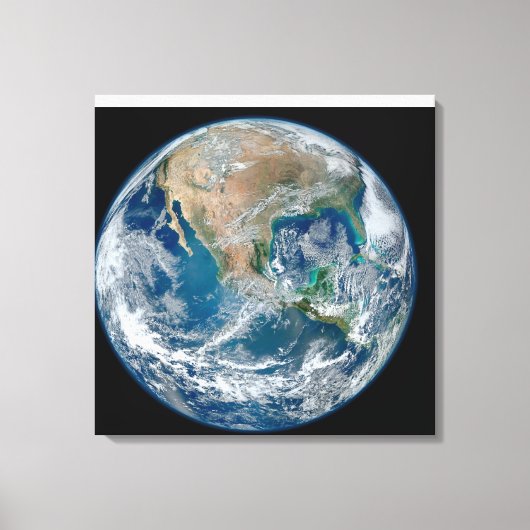 Volledige Aarde die Noord-Amerika en Mexico toont. Canvas Afdruk (Voorkant)