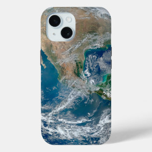 Volledige Aarde die Noord-Amerika en Mexico toont. iPhone 15 Case