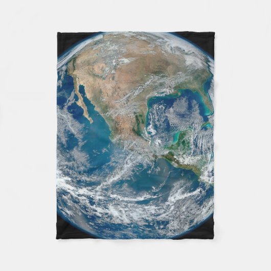 Volledige Aarde die Noord-Amerika en Mexico toont. Fleece Deken (Voorkant)